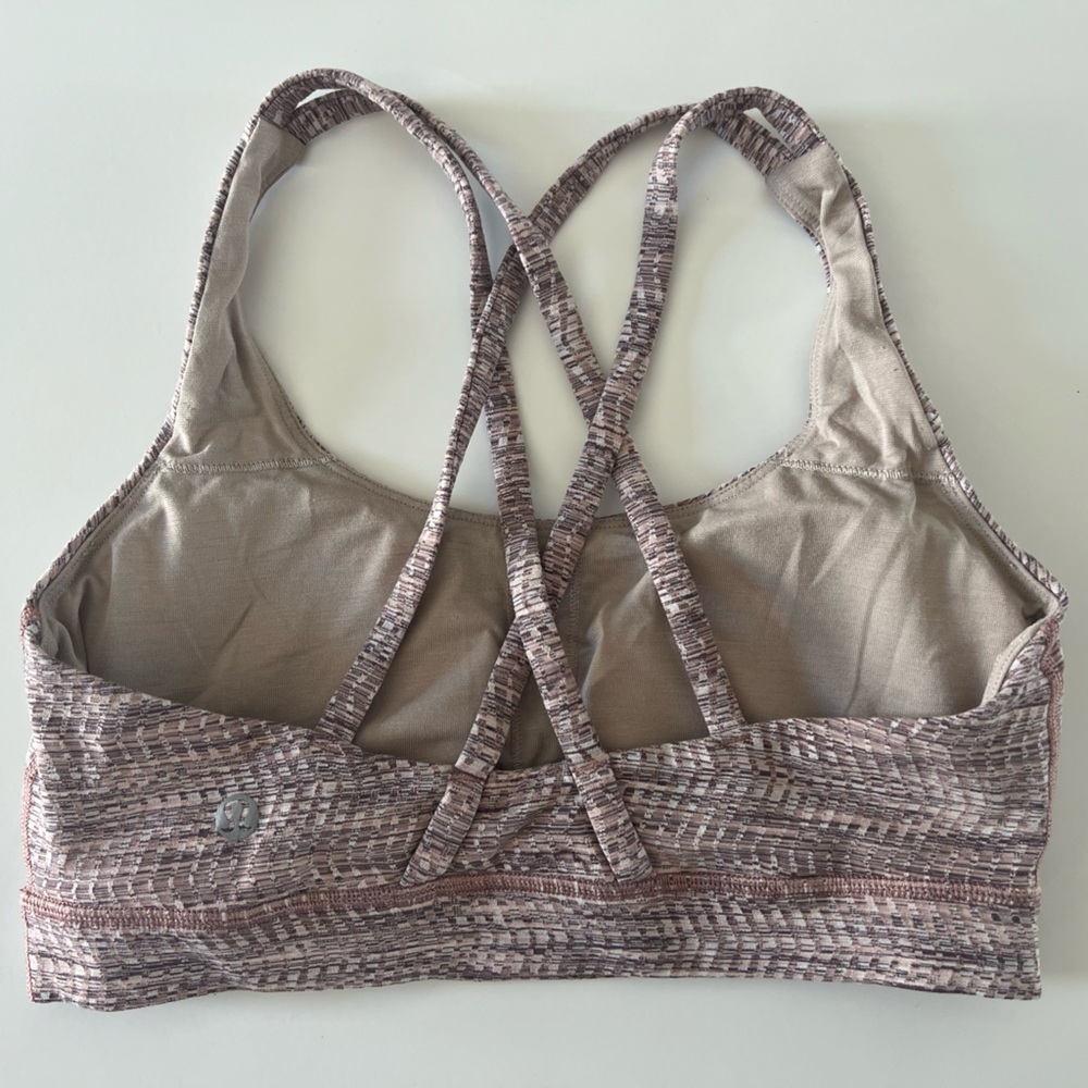 Lululemon Energy Bra Arrow Jacquard Antique Bark Copper Coil Sports Bra Size 6 - Picture 5 of 7